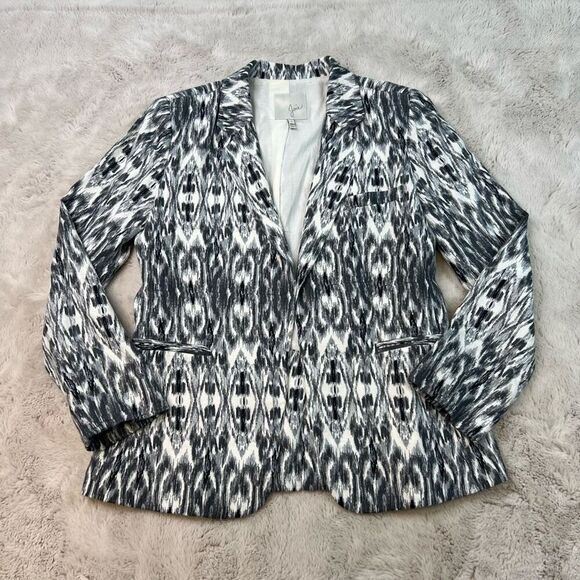 Joie Blazer Jacket Womens Size 2 Black Grey 100% Linen Capsule Corporate Career - Picture 1 of 7